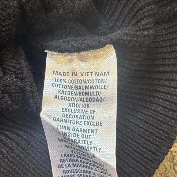 Polo by Ralph Lauren Black Cable-Knit Button Cardigan with Logo - Picture 3 of 4